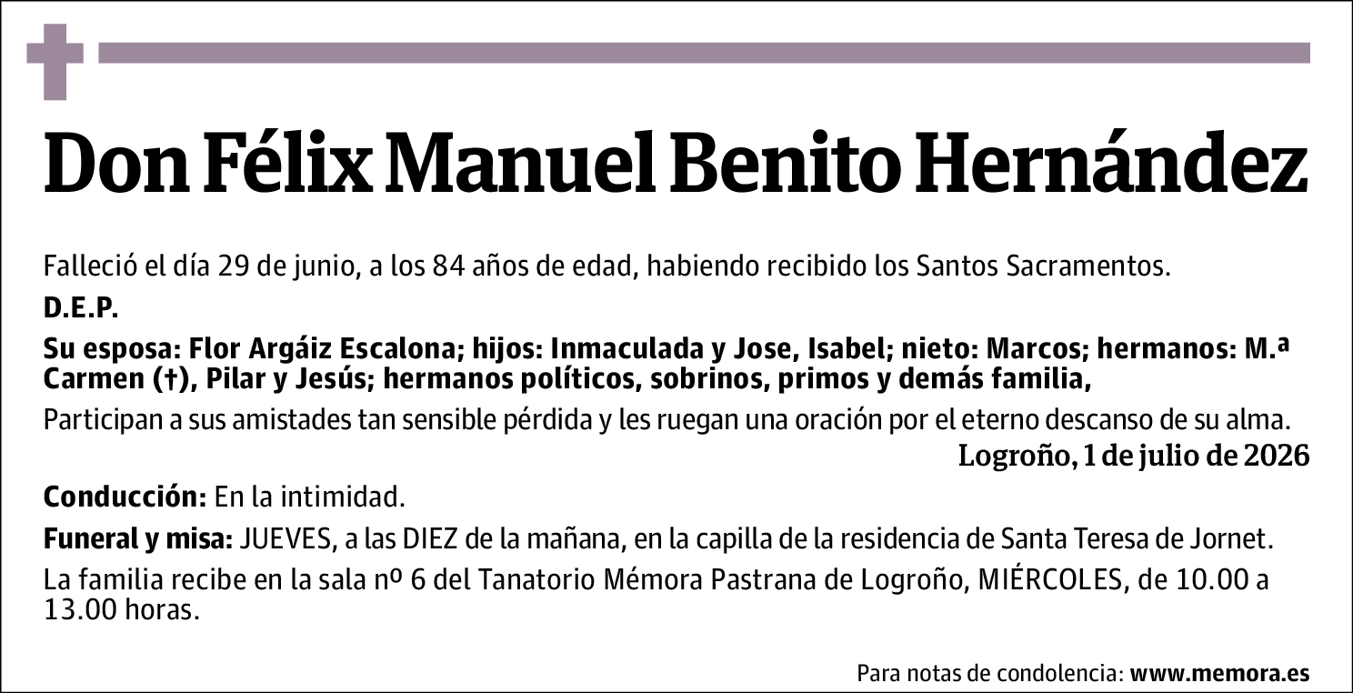 Felix Manuel Benito Hernandez
