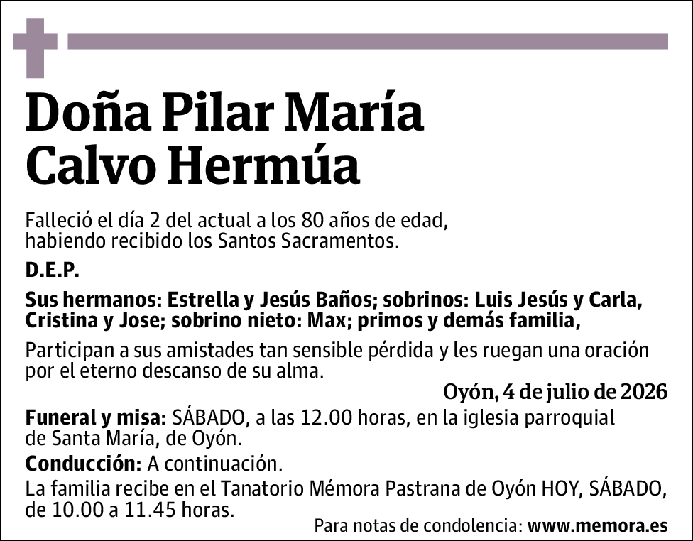 Pilar María Calvo Hermúa