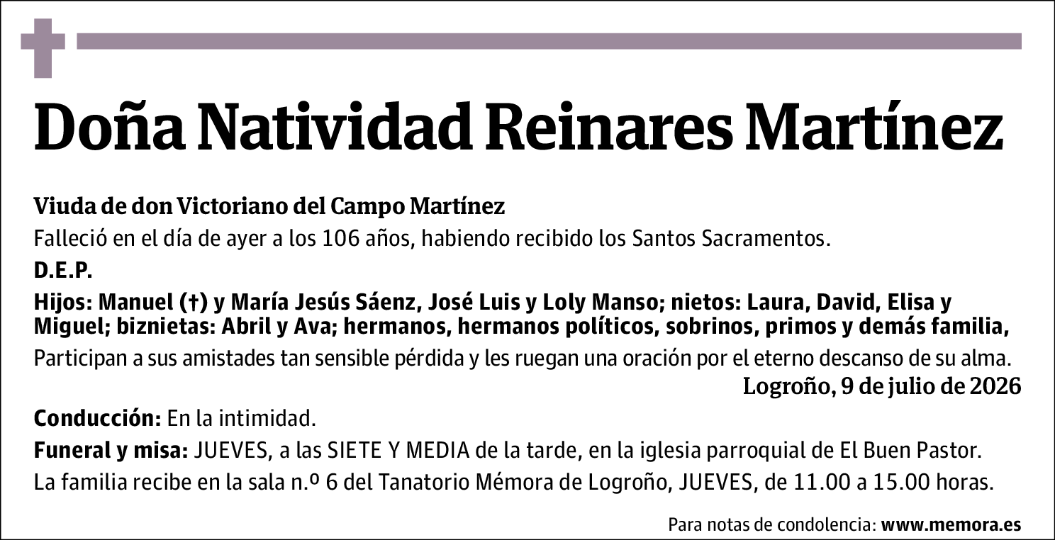 Natividad Reinares Martïnez