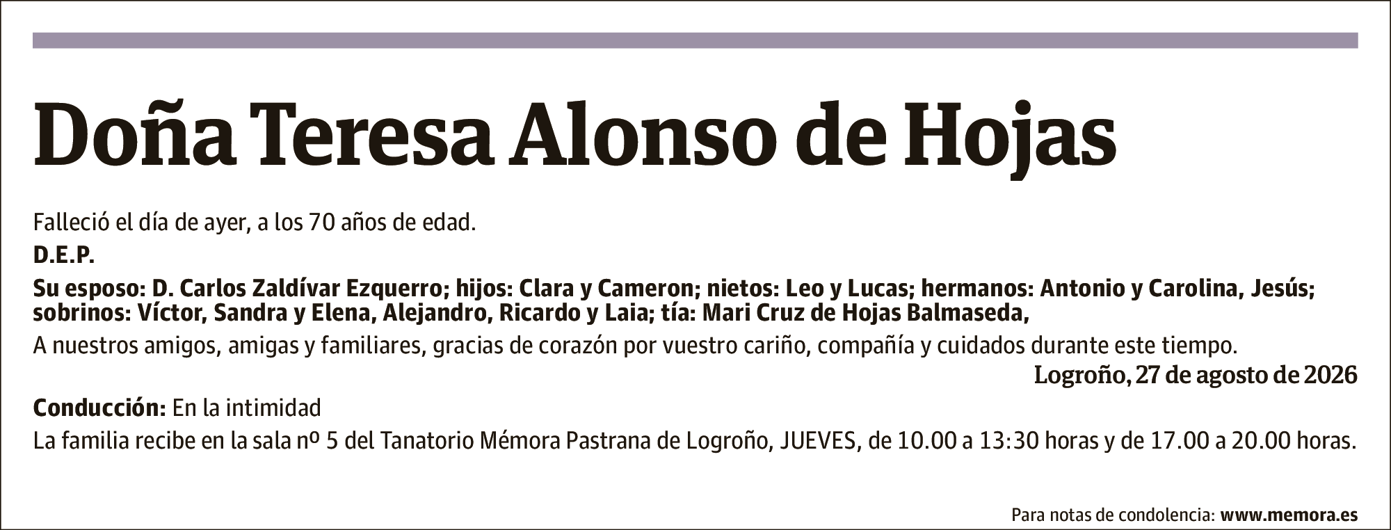Teresa Alonso de Hojas