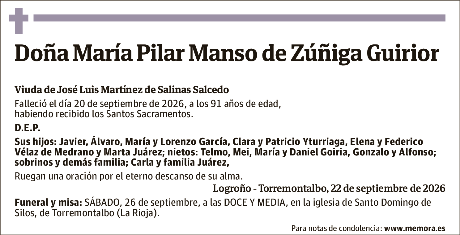 María Pilar Manso de Zúñiga Guirior