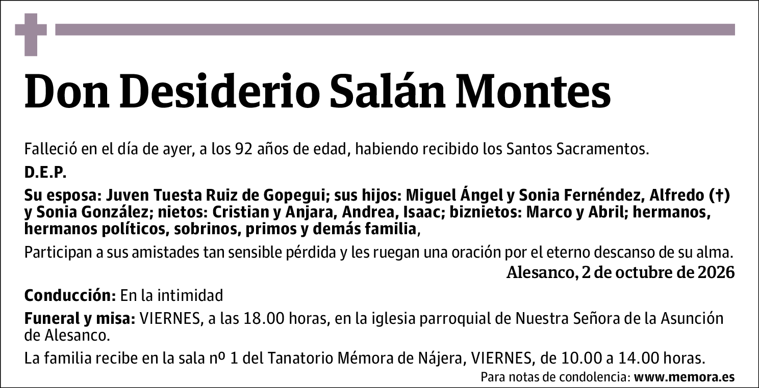 Desiderio Salán Montes