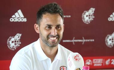 Sergio Rodríguez en una rueda de prensa previa a uno de los partidos disputados en julio./Juan Marín